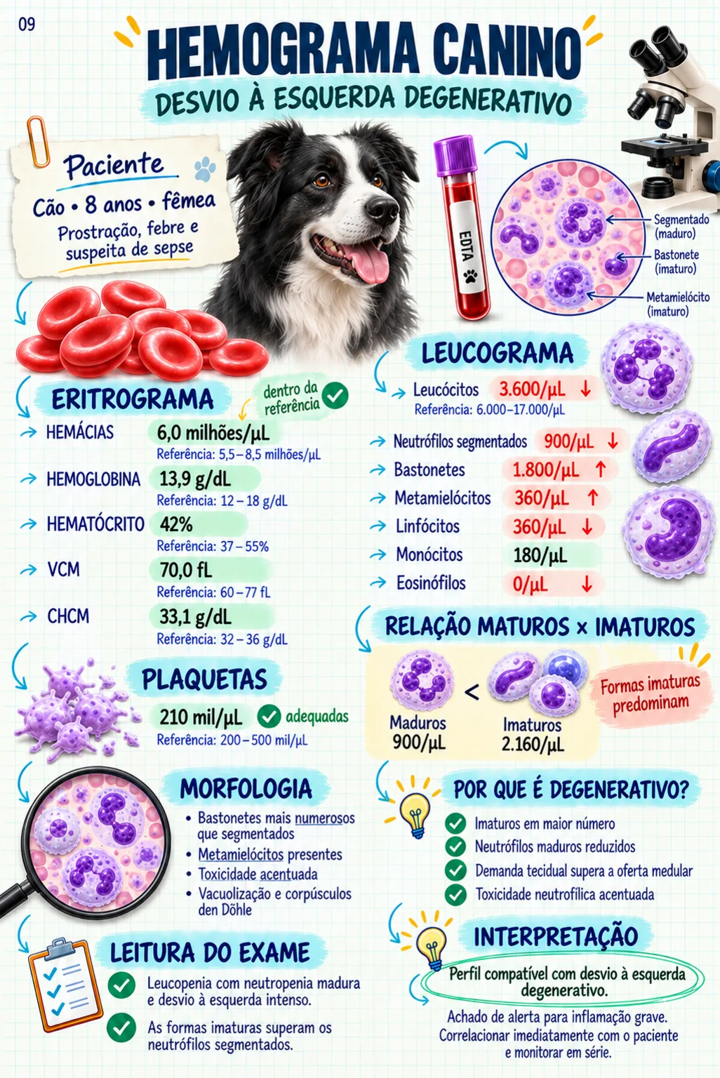 Exame veterinário comentado — hemograma canino